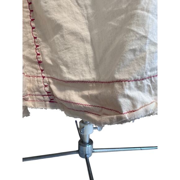 EMBROIDERED SHORT SLEEVE FLOWY LOOSE HIPPIE BOHO FLOWY FLOUNCY CAP SLEEVE SHIRT - Picture 5 of 6